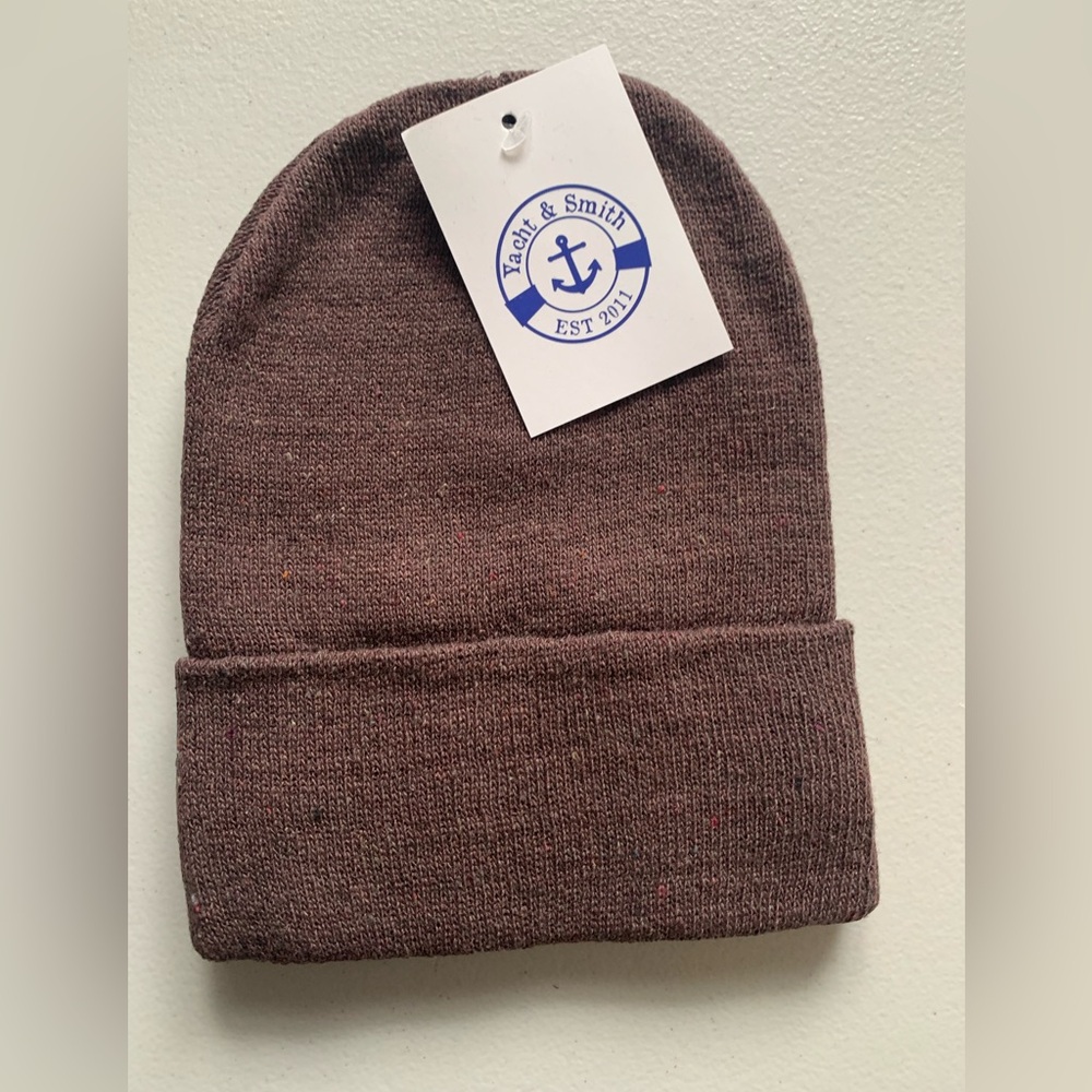 Yacht & Smith Brown Knit Beanie NEW
